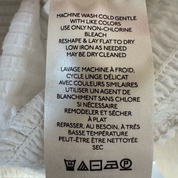 Anthropologie Rebecca Dolman Sleeve Smocked Hem Top White - Picture 5 of 8